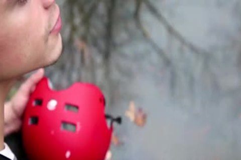 Jake Bass beside Dean Monroe rimming outdoors
