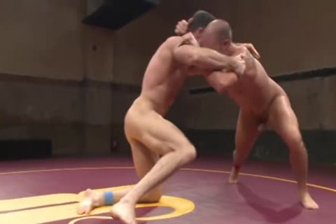 naked Hunks Wrestle For Dominance