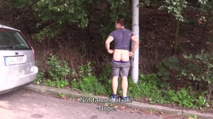 girl in financial trouble pounding in the forest