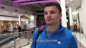 An adventurous Slovakian teen in a hotel room