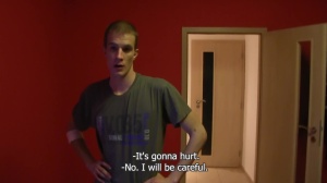 Tall blond Czech teen in the hotel room