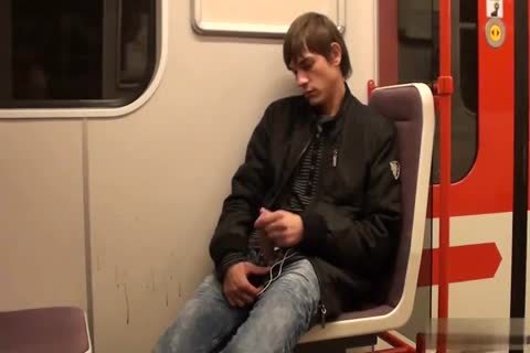 sleazy teen Jacking Off In The Subway