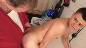 FunsizeBoys: Janitor Big Ryan bareback cock sucking